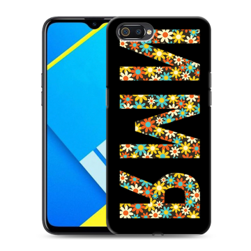 Силиконовый противоударный чехол на Realme C2 с принтом ИМЯ
