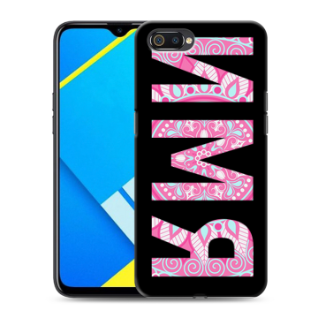 Силиконовый противоударный чехол на Realme C2 с принтом ИМЯ