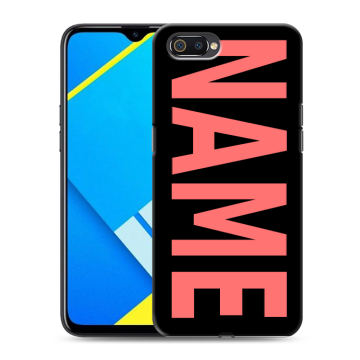 Силиконовый противоударный чехол на Realme C2 с принтом NAME