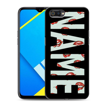 Силиконовый противоударный чехол на Realme C2 с принтом NAME