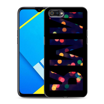 Силиконовый противоударный чехол на Realme C2 с принтом ИМЯ