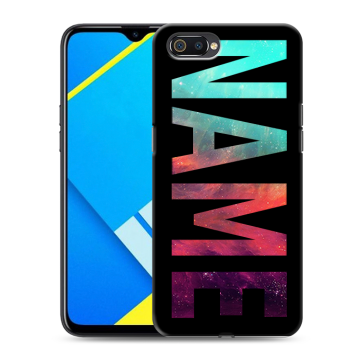 Силиконовый противоударный чехол на Realme C2 с принтом NAME