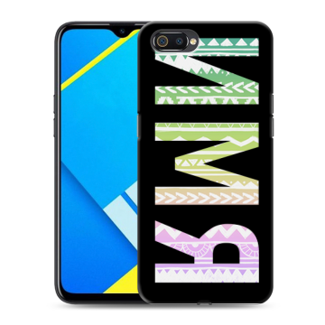 Силиконовый противоударный чехол на Realme C2 с принтом ИМЯ