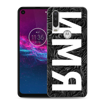 Силиконовый чехол на Motorola One Action с принтом ИМЯ