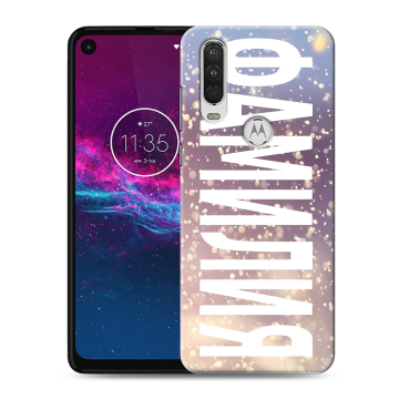 Силиконовый чехол на Motorola One Action с принтом ФАМИЛИЯ