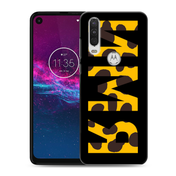 Силиконовый чехол на Motorola One Action с принтом ИМЯ