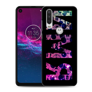 Силиконовый чехол на Motorola One Action с принтом ИМЯ