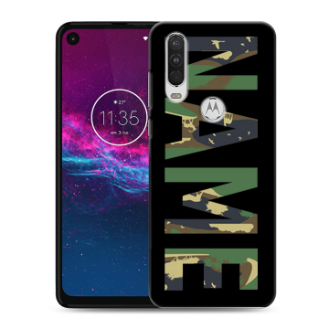 Силиконовый чехол на Motorola One Action с принтом NAME