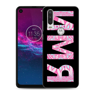 Силиконовый чехол на Motorola One Action с принтом ИМЯ