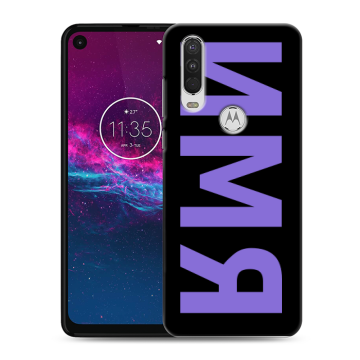 Силиконовый чехол на Motorola One Action с принтом ИМЯ