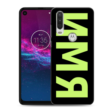 Силиконовый чехол на Motorola One Action с принтом ИМЯ