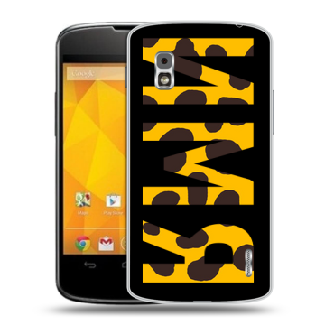 Пластиковый чехол на LG Google Nexus 4 с принтом ИМЯ