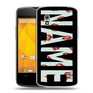 Пластиковый чехол на LG Google Nexus 4 с принтом NAME