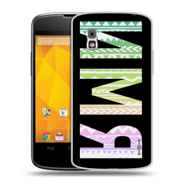 Пластиковый чехол на LG Google Nexus 4 с принтом ИМЯ
