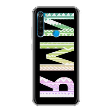 Силиконовый чехол на Xiaomi RedMi Note 8 с принтом ИМЯ