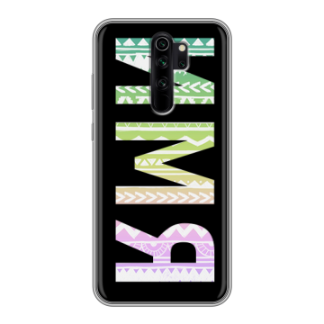 Силиконовый чехол на Xiaomi RedMi Note 8 Pro с принтом ИМЯ