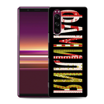 Силиконовый чехол на Sony Xperia 5 с принтом ФАМИЛИЯ