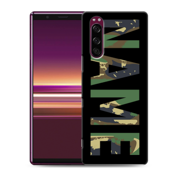 Силиконовый чехол на Sony Xperia 5 с принтом NAME