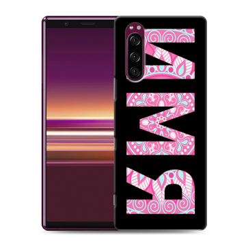 Силиконовый чехол на Sony Xperia 5 с принтом ИМЯ