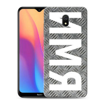 Силиконовый противоударный чехол на Xiaomi RedMi 8A с принтом ИМЯ