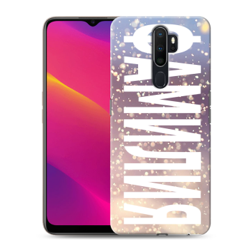 Силиконовый противоударный чехол на OPPO A5 (2020) с принтом ФАМИЛИЯ
