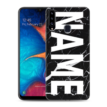 Силиконовый чехол на Samsung Galaxy A20s с принтом NAME