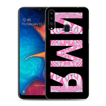 Силиконовый чехол на Samsung Galaxy A20s с принтом ИМЯ