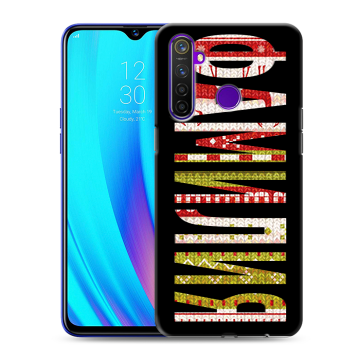 Силиконовый чехол на Realme 5 Pro с принтом ФАМИЛИЯ