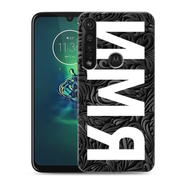 Силиконовый чехол на Motorola Moto G8 Plus с принтом ИМЯ