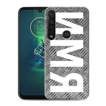 Силиконовый чехол на Motorola Moto G8 Plus с принтом ИМЯ