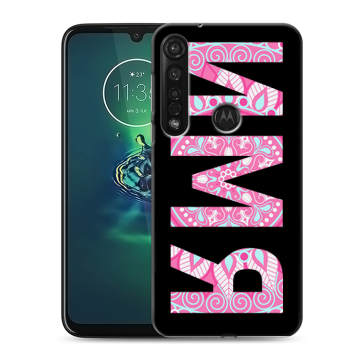 Силиконовый чехол на Motorola Moto G8 Plus с принтом ИМЯ