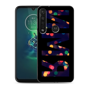 Силиконовый чехол на Motorola Moto G8 Plus с принтом ИМЯ