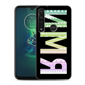 Силиконовый чехол на Motorola Moto G8 Plus с принтом ИМЯ
