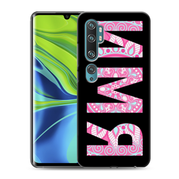Силиконовый противоударный чехол на Xiaomi Mi Note 10 с принтом ИМЯ