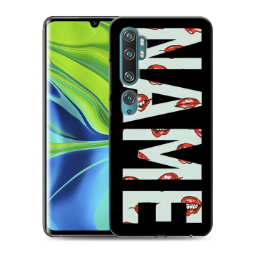 Силиконовый противоударный чехол на Xiaomi Mi Note 10 с принтом NAME