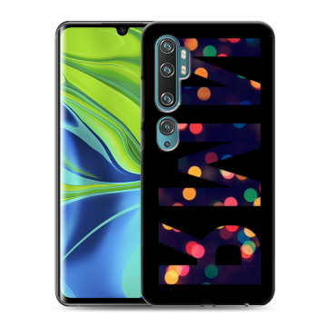 Силиконовый противоударный чехол на Xiaomi Mi Note 10 с принтом ИМЯ