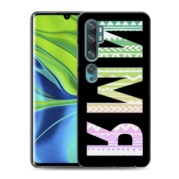 Силиконовый противоударный чехол на Xiaomi Mi Note 10 с принтом ИМЯ
