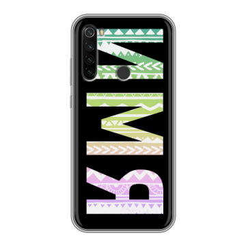 Силиконовый противоударный чехол на Xiaomi RedMi Note 8T с принтом ИМЯ