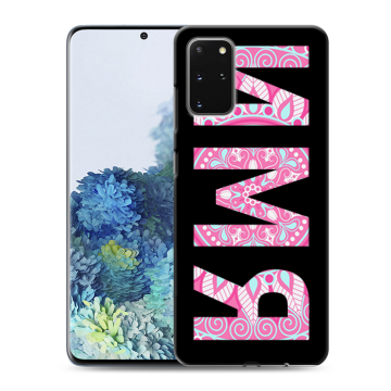 Силиконовый чехол на Samsung Galaxy S20 Plus с принтом ИМЯ
