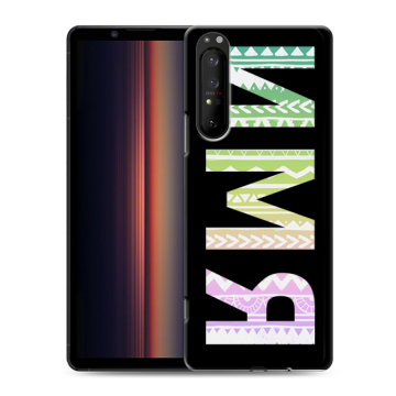Силиконовый чехол на Sony Xperia 1 II с принтом ИМЯ
