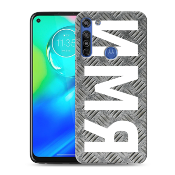 Силиконовый чехол на Motorola Moto G8 с принтом ИМЯ