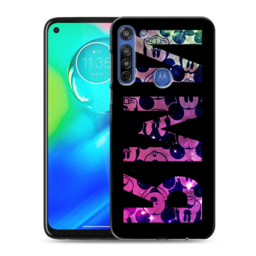 Силиконовый чехол на Motorola Moto G8 с принтом ИМЯ