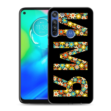 Силиконовый чехол на Motorola Moto G8 с принтом ИМЯ