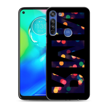 Силиконовый чехол на Motorola Moto G8 с принтом ИМЯ