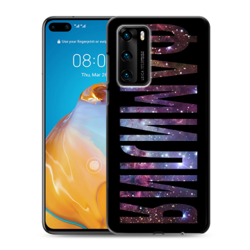 Силиконовый чехол на Huawei P40 с принтом ФАМИЛИЯ