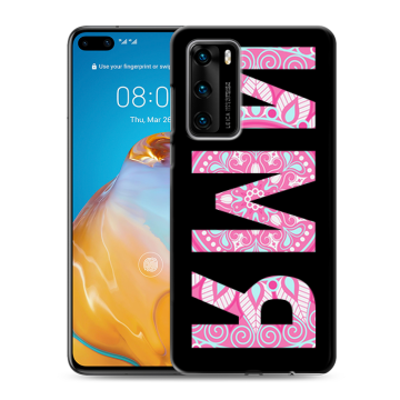 Силиконовый чехол на Huawei P40 с принтом ИМЯ