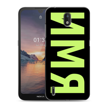 Силиконовый чехол на Nokia 1.3 с принтом ИМЯ