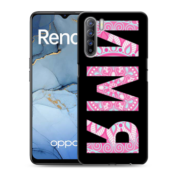 Силиконовый чехол на OPPO Reno3 с принтом ИМЯ