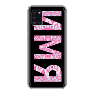 Силиконовый чехол на Samsung Galaxy A31 с принтом ИМЯ
