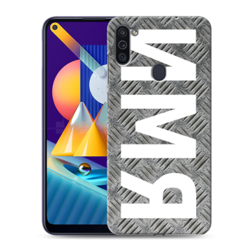 Силиконовый чехол на Samsung Galaxy M11 с принтом ИМЯ